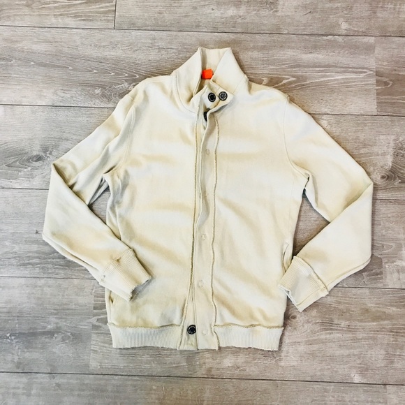Hugo Boss Cream Button-Up Sweater